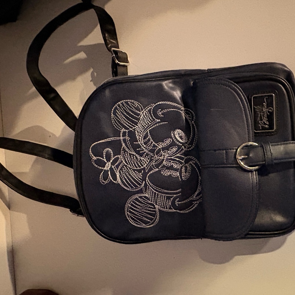Disney Black Backpack with Silver Embroidery